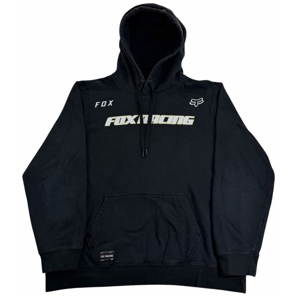 Fox Racing Black Hoodie Men's Large Motorcycle Pullover Sweatshirt #2181243